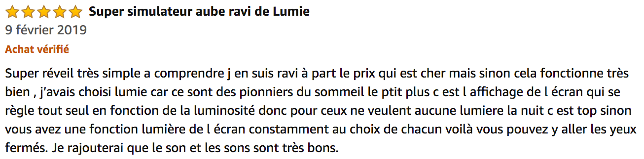 commentaire Lumie Bodyclock Shine