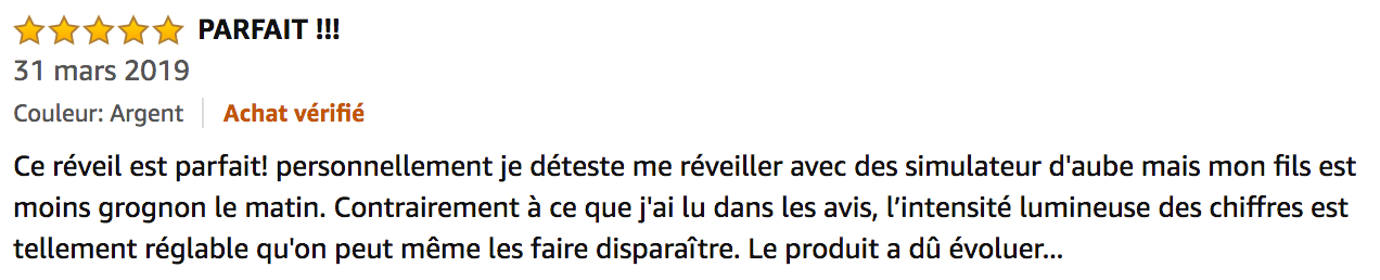 commentaire Philips Eveil Lumière HF3506
